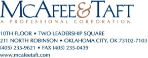 (MCAFEE&TAFT LOGO)