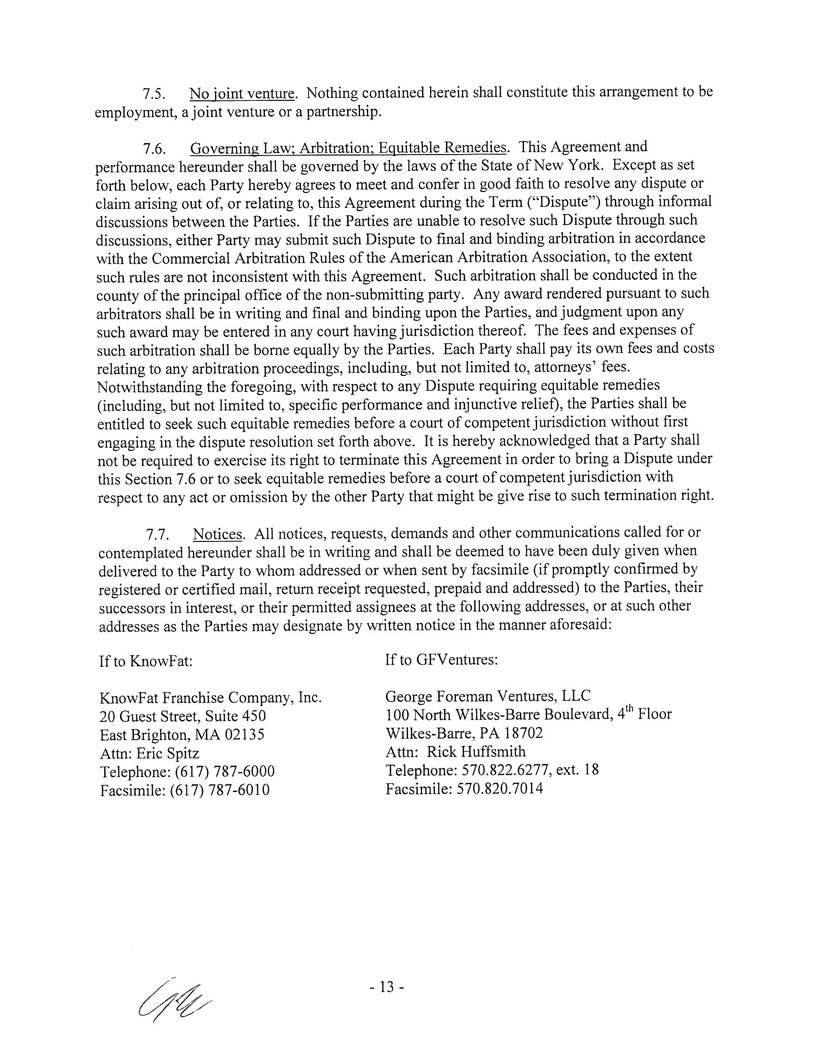 Ex 10.24 GFV Services Agreement