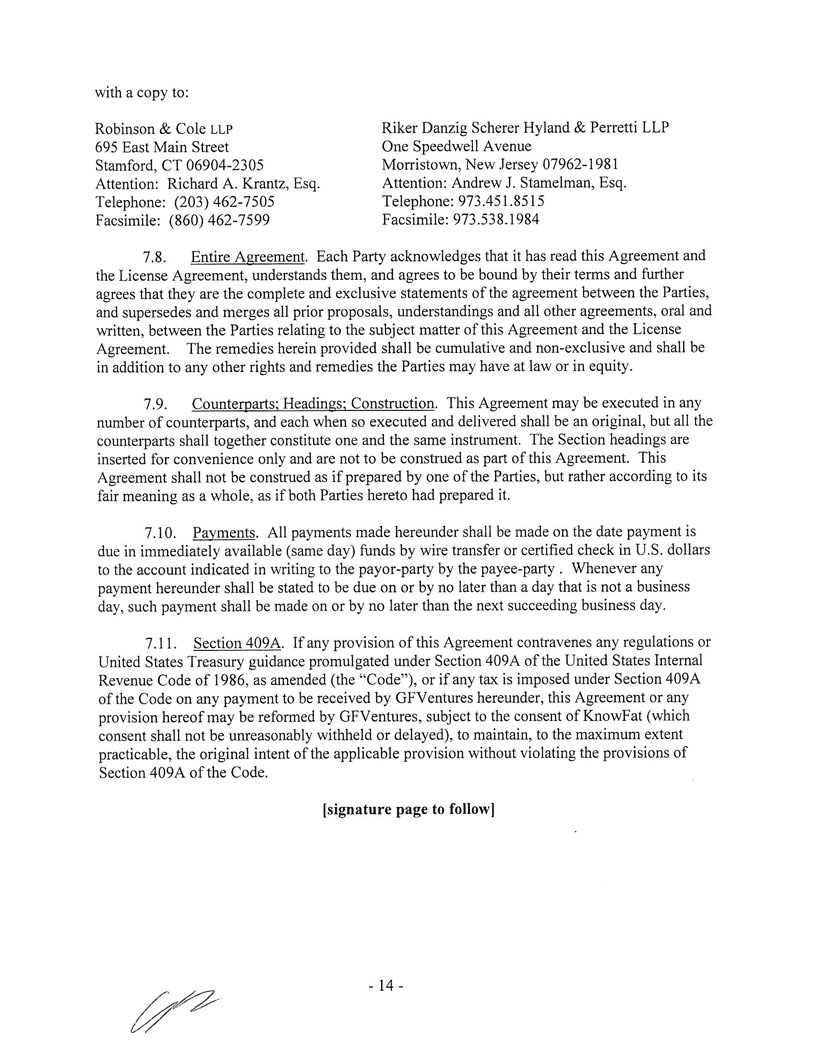 Ex 10.24 GFV Services Agreement