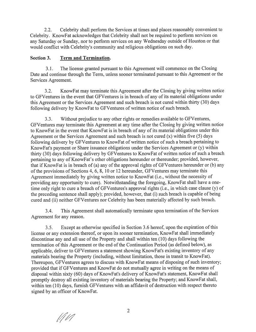 Ex 10.25 GFV Promotion License Agreement