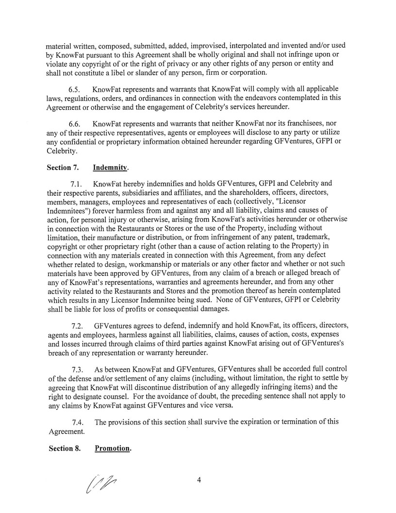 Ex 10.25 GFV Promotion License Agreement