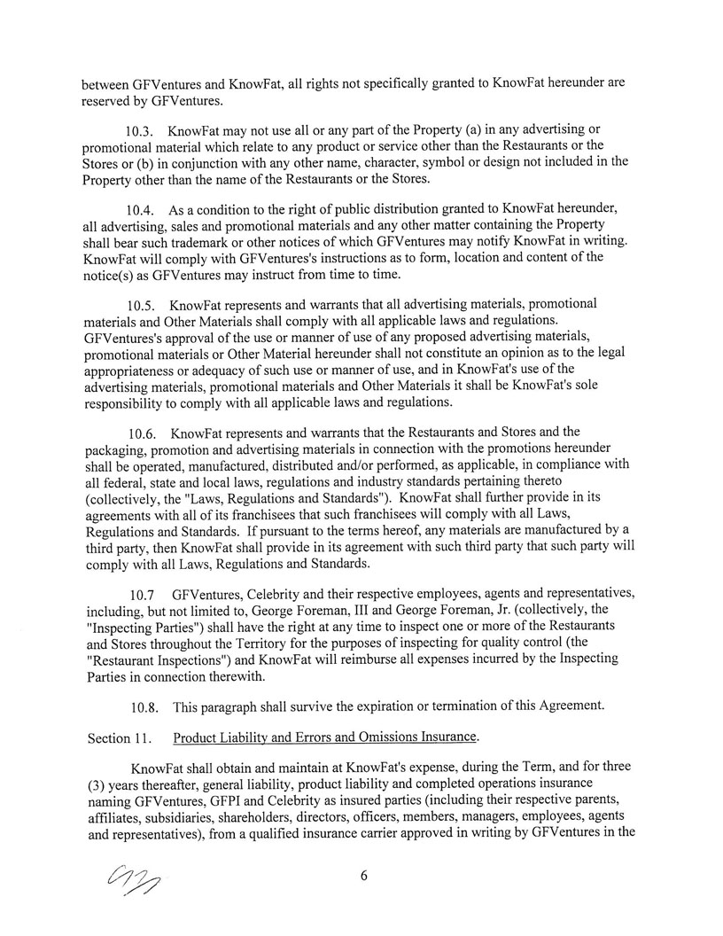 Ex 10.25 GFV Promotion License Agreement