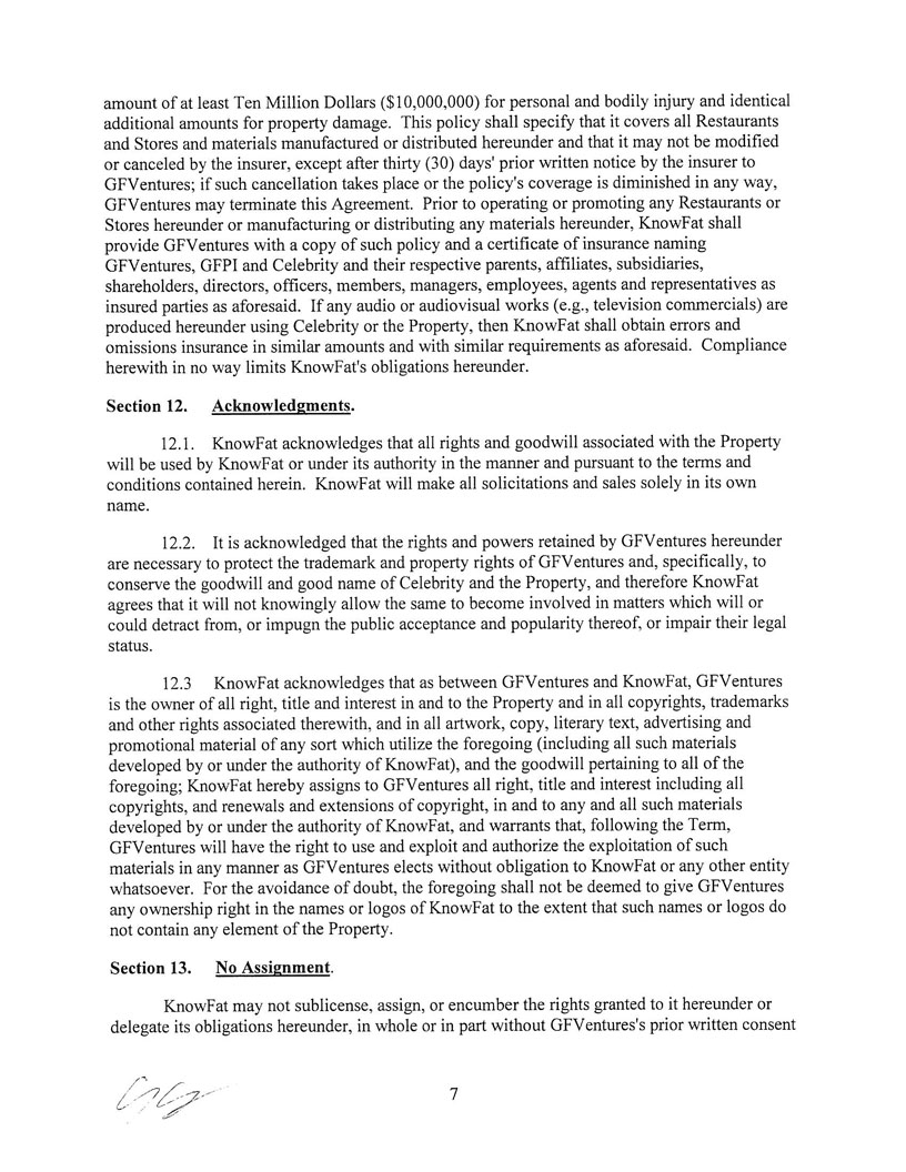 Ex 10.25 GFV Promotion License Agreement