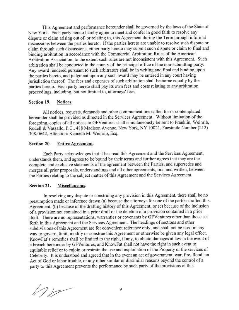 Ex 10.25 GFV Promotion License Agreement